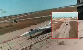 Kariniai narai Kryme sunaikino Rusijos bombone&scaron;į &bdquo;Su-24M&ldquo;