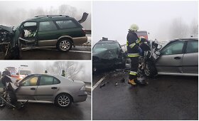 Kelmės rajone kaktomu&scaron;a susidūrė du automobiliai
