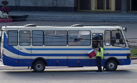 Ukrainoje, Lucke, užgrobtas autobusas