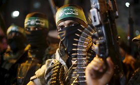 Palestinoje &bdquo;Hamas&ldquo; surengė prie&scaron; Izraelį nukreiptą mitingą