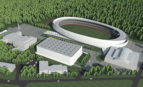 Daugiafunkcinio sporto ir laisvalaikio komplekso Ąžuolyne vizualizacijos