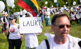 &Scaron;eimos gynimo mar&scaron;o dalyvių protestas prie Seimo