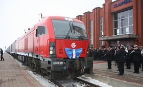 Klaipėdoje i&scaron;lydėtas traukinys &bdquo;Saulė&ldquo;
