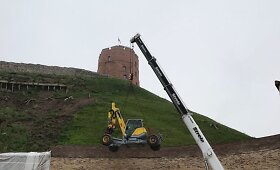 Pradėti žemės darbai Gedimino kalno &scaron;iaurės vakarų &scaron;laite