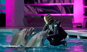 Rimos Petrauskytės treniruotė delfinariume