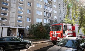 Gaisras daugiabučio bute Justini&scaron;kių gatvėje