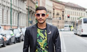 Milano mados savaitės gatvės stilius: vyri&scaron;ka mada