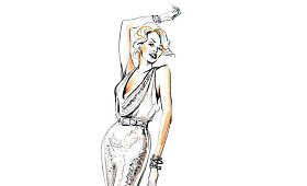 Kylie Minogue sceninių kostiumų eskizai
