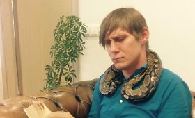 Aktorius &Scaron;arūnas Banevičius ir jo smauglys Sliekas