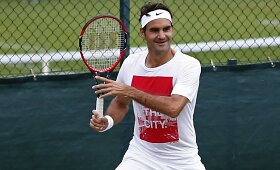 Rogerio Federerio treniruotė Vimbldone