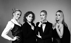 Juodai balta grupės &bdquo;Kristal&ldquo; fotosesija