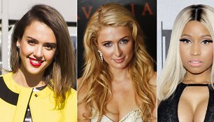 Jessica Alba, Paris Hilton ir Nicki Minaj