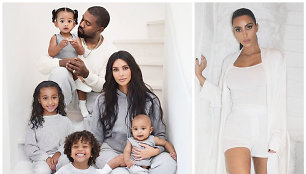 Kim Kardashian ir Kanye Westas su savo vaikais