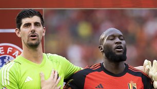 Thibaut Courtois ir Romelu Lukaku