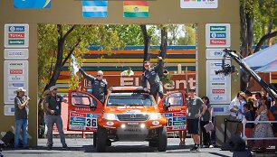 Dakaro ralio dalyvių podiumas