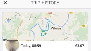 Uber kelionės i&scaron;klotinė