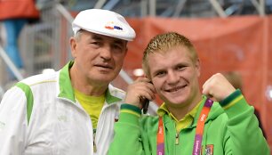 Evaldas Petrauskas su pirmuoju treneriu Vicu Murausku