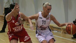 Rima Valentienė (&bdquo;Viči-Aistės&ldquo;) prie&scaron; Ligitą Kinkevičienę (&bdquo;Laisvė KRS&ldquo;)