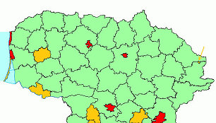 Lietuvos savivaldybių žemėlapis be pavadinimų