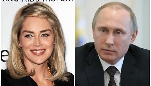 Sharon Stone ir Vladimiras Putinas