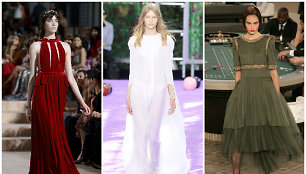 „Valentino“, „Dior“ ir „Chanel“ aukštosios mados kolekcijų modeliai