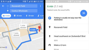 „Google Maps“ informuoja apie stovėjimo vietų laisvumą