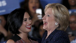 Demi Lovato ir Hillary Clinton 