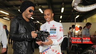 Lenny Kravitzas ir Lewisas Hamiltonas