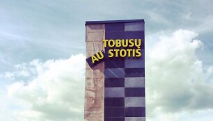 Naujosios Akmenės autobusų stoties stendas