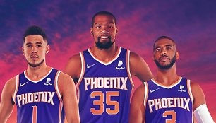 Naujas didysis „Suns“ trejetas: Devinas Bookeris, Kevinas Durantas, Chrisas Paulas