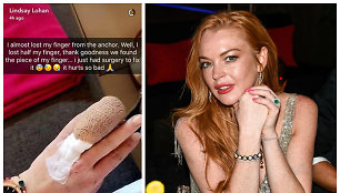 Bandydama prišvartuoti laivą Lindsay Lohan vos neprarado piršto