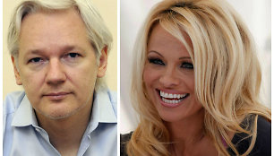 Julianas Assange'as ir Pamela Anderson