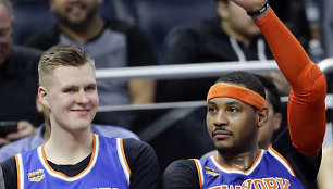 Kristapas Porzingis ir Carmelo Anthony