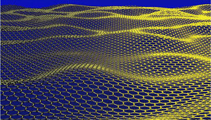 Teoriškai maždaug taip molekuliniame lygmenyje turėtų atrodyti grafenas