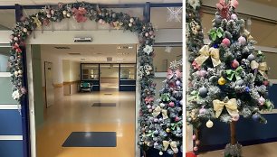 Respublikinės Vilniaus universitetinės ligoninės darbuotojai savo patalpas išpuošė kalėdiniais papuošimais