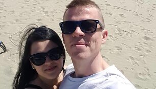 Justina Remeikaitė su partneriu