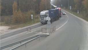 &Scaron;alčininkų pasienio punktas pirmadienio rytą