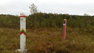 Lietuvos ir Baltarusijos siena Baltasamanės pelkėje