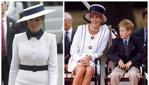 Melania Trump. princesė Diana ir princas Harry