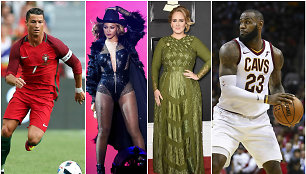 Cristiano Ronaldo, Beyonce, Adele ir  LeBronas Jamesas