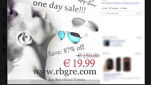 Virusas vilioja įsigyti &bdquo;Ray-Ban&ldquo; akinius su 90 proc. nuolaida