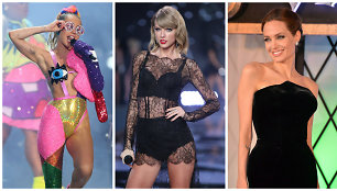 Miley Cyrus, Taylor Swift ir Angelina Jolie