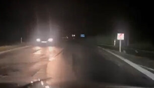 Lopas ant lopo įvažiuojant į Lietuvą Liepojos pl.
