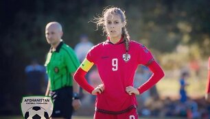 Afganistano moterų futbolo rinktinės kapitonė Shabnam Mobarez.