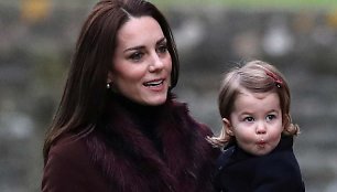 Kembridžo hercogienė Catherine su dukra princese Charlotte