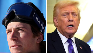 Hunteris Hessas (kairėje) ir Donaldas Trumpas (de&scaron;inėje)