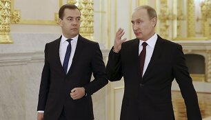 Dmitrijus Medvedevas ir Vladimiras Putinas