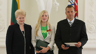 Dalia Grybauskaitė, Rūta Meilutytė, Dalia Grybauskaitė ir Giedrius Martinionis