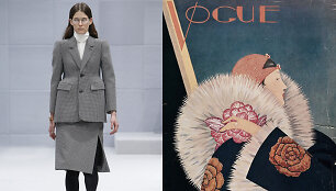 &bdquo;Balenciaga&ldquo; 2016 m. rudens-žiemps kolekcijos modelis/George Plank iliustruotas &bdquo;Vogue&ldquo; vir&scaron;elis, 1929 m.