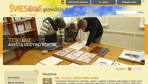 „Nulaužtas“ Grigiškių „Šviesos“ gimnazijos internetinis puslapis